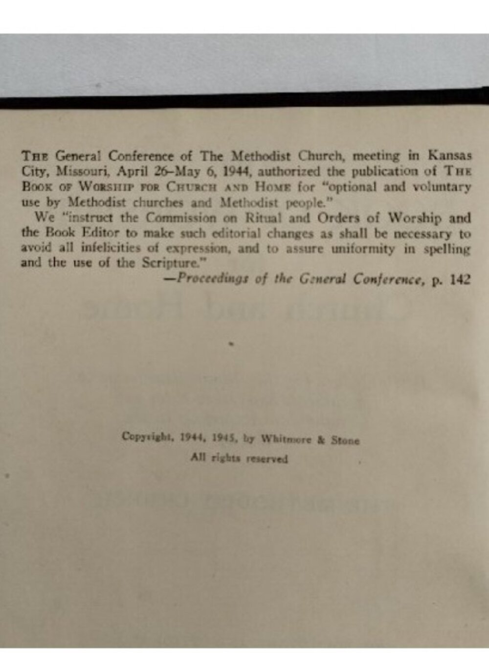 The Methodist Church The Book Of Worship For Church And Home 1945 Vintage HC - Picture 6 of 7